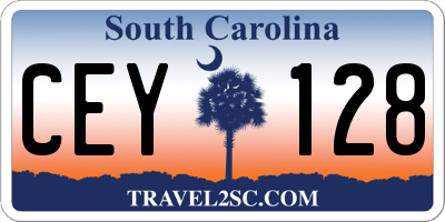 SC license plate CEY128