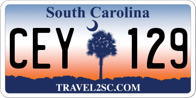 SC license plate CEY129