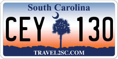 SC license plate CEY130