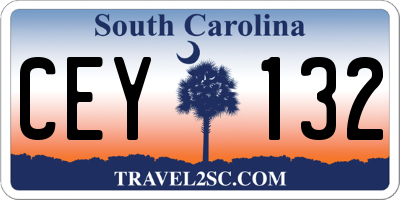 SC license plate CEY132