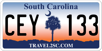 SC license plate CEY133
