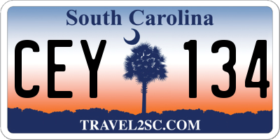 SC license plate CEY134