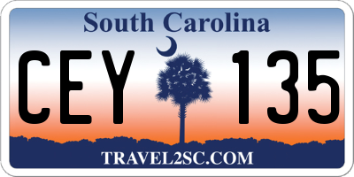 SC license plate CEY135