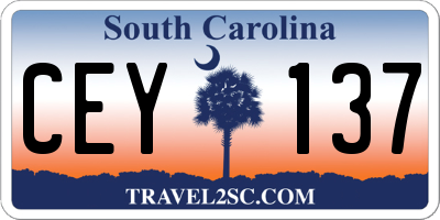 SC license plate CEY137