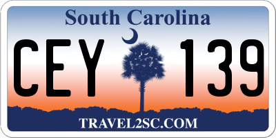 SC license plate CEY139
