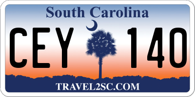 SC license plate CEY140