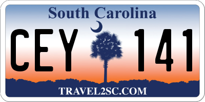 SC license plate CEY141