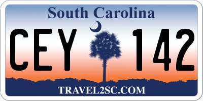 SC license plate CEY142