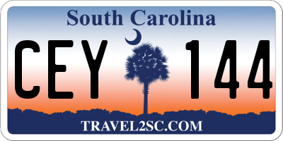 SC license plate CEY144
