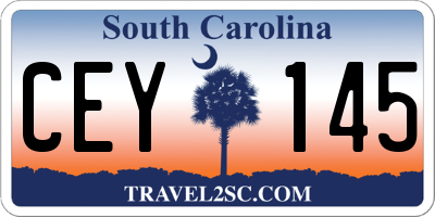 SC license plate CEY145