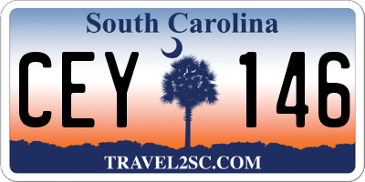 SC license plate CEY146