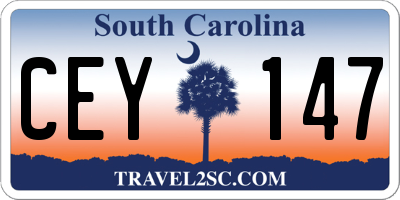 SC license plate CEY147