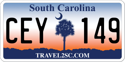 SC license plate CEY149
