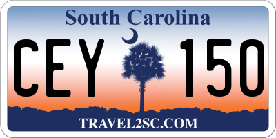 SC license plate CEY150