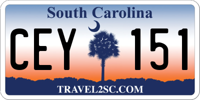 SC license plate CEY151