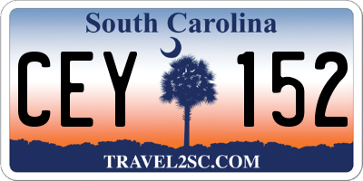 SC license plate CEY152