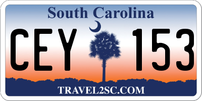 SC license plate CEY153