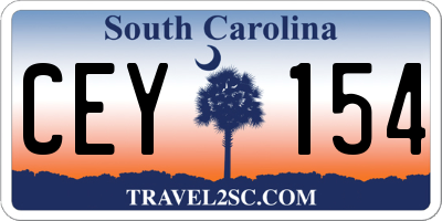 SC license plate CEY154