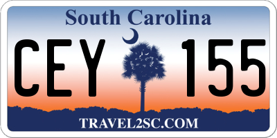SC license plate CEY155