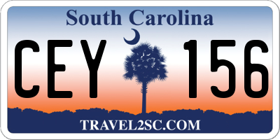 SC license plate CEY156