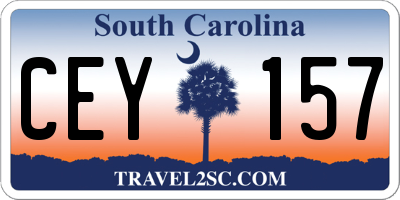 SC license plate CEY157