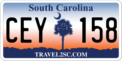 SC license plate CEY158