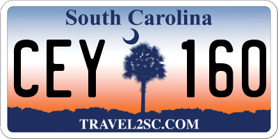 SC license plate CEY160