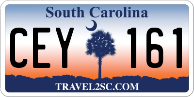 SC license plate CEY161