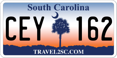 SC license plate CEY162