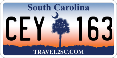 SC license plate CEY163