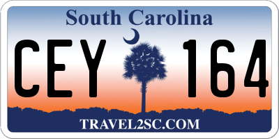 SC license plate CEY164