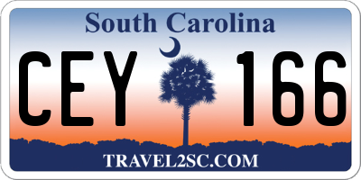 SC license plate CEY166