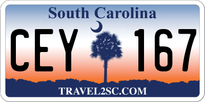 SC license plate CEY167
