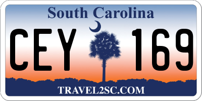 SC license plate CEY169