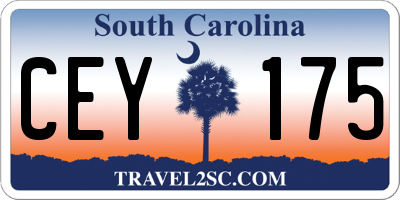 SC license plate CEY175