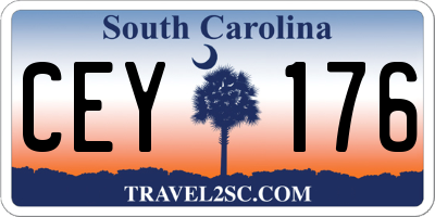 SC license plate CEY176