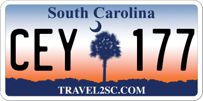 SC license plate CEY177