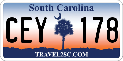 SC license plate CEY178