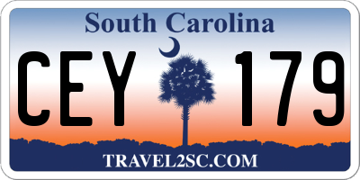 SC license plate CEY179
