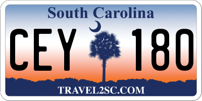 SC license plate CEY180