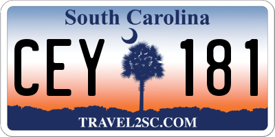SC license plate CEY181