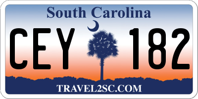 SC license plate CEY182