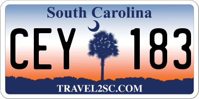 SC license plate CEY183