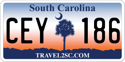 SC license plate CEY186