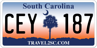 SC license plate CEY187