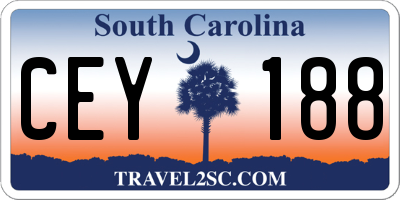 SC license plate CEY188