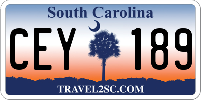 SC license plate CEY189