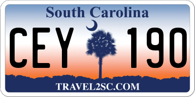 SC license plate CEY190