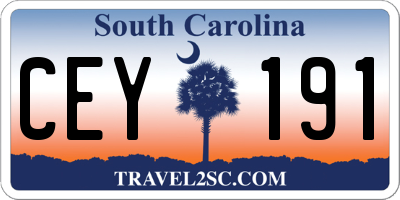 SC license plate CEY191
