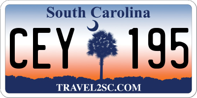 SC license plate CEY195